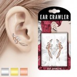 1 Pair CZ Pearl Feather Ear Crawlers